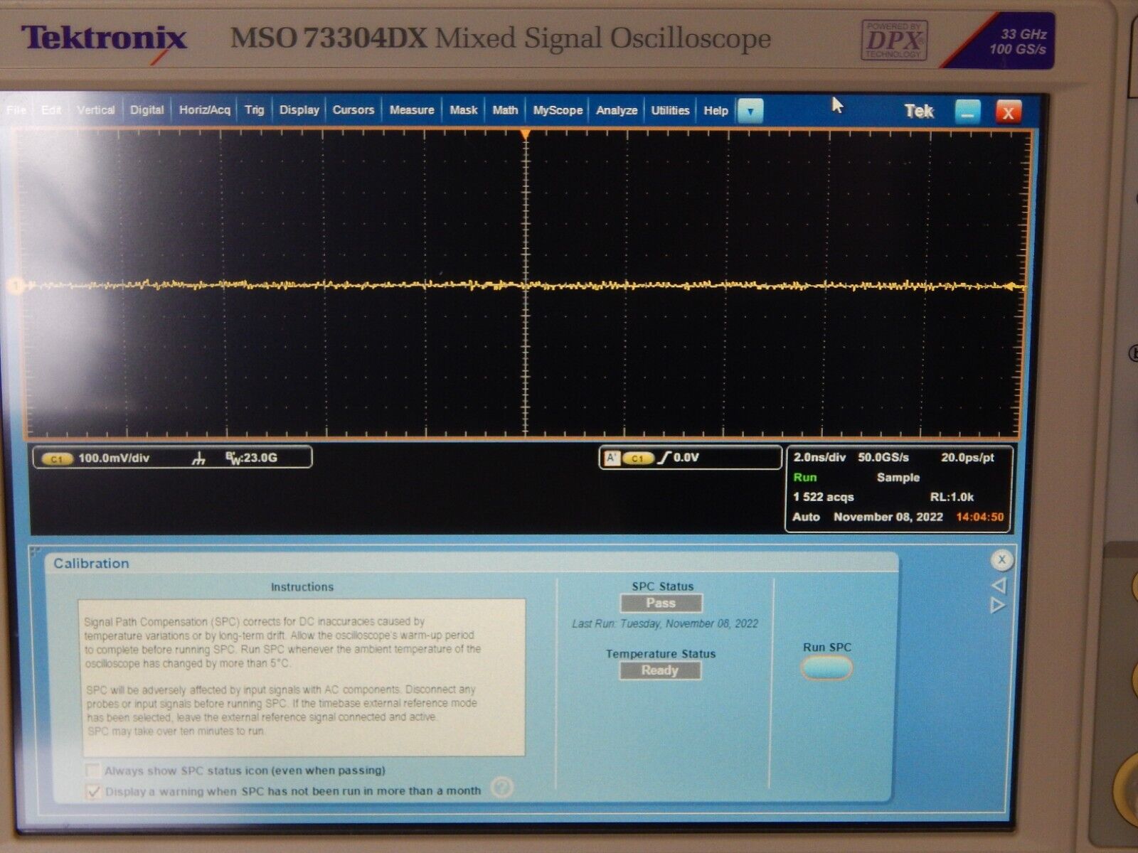 Tektronix MSO73304DX 33GHz, 100Gs/s, 4+16 Ch., mso oscilloscope,CAL,WIN7, NIST Tektronix MSO73304DX 33GHz, 100Gs/s, 4+16 Ch., mso oscilloscope,CAL,WIN7, NIST